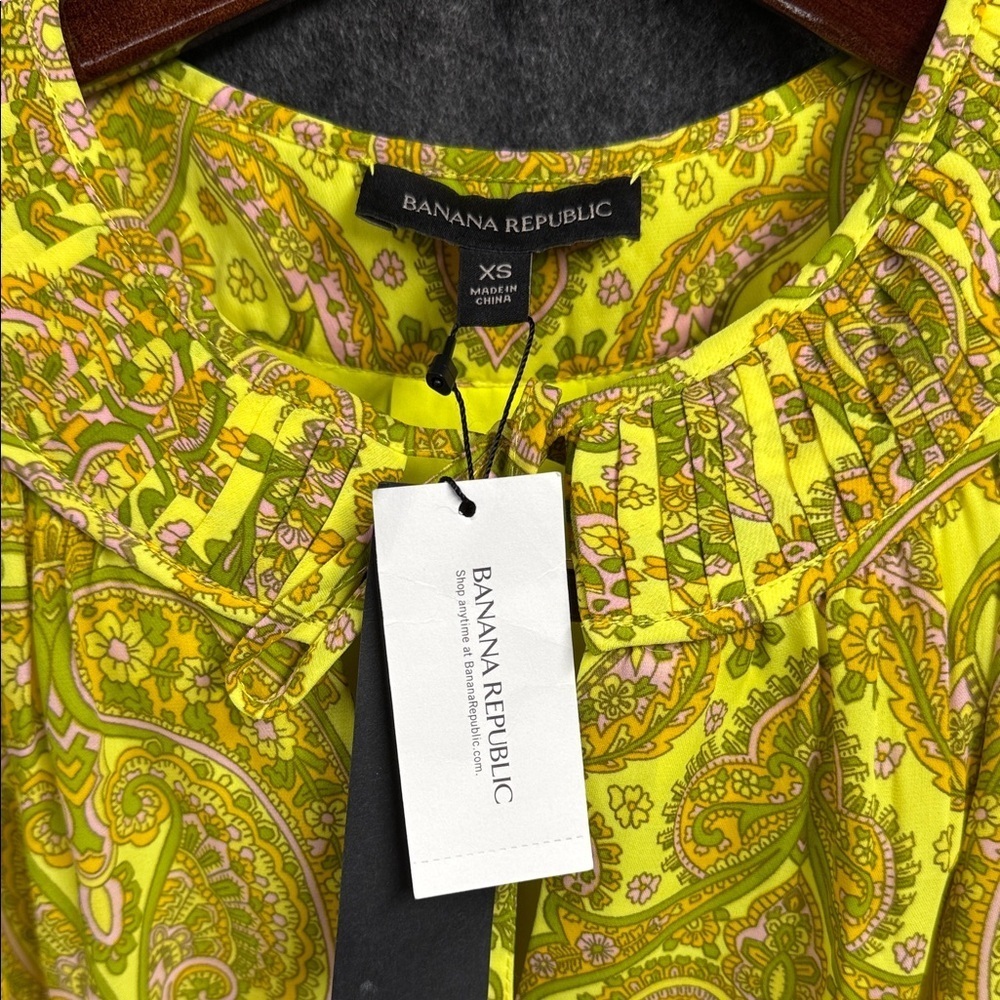 Banana Republic Yellow Paisley Mini Dress - Picture 3 of 9